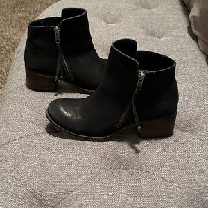 Women’s black suede booties